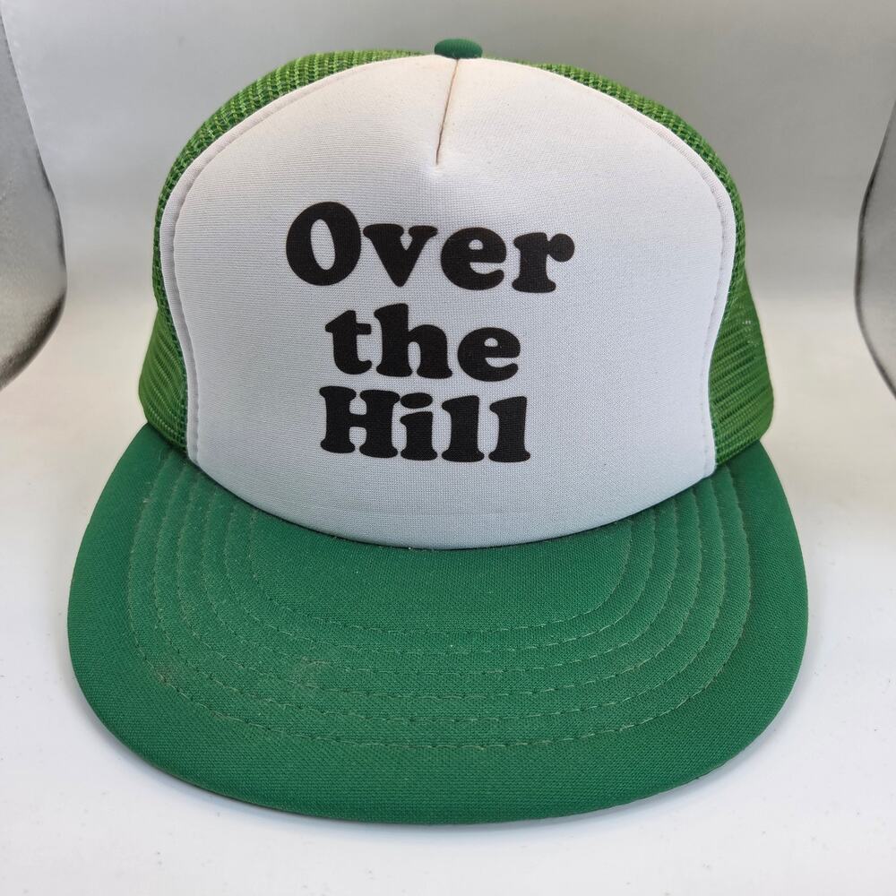 Vintage Over The Hill Trucker Hat Designer Award Taiwan Mesh Snapback Cap OSFA